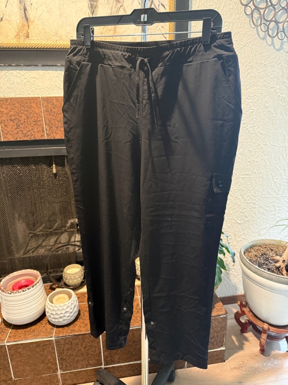 Chico's Black Cargo Drawstring Pants